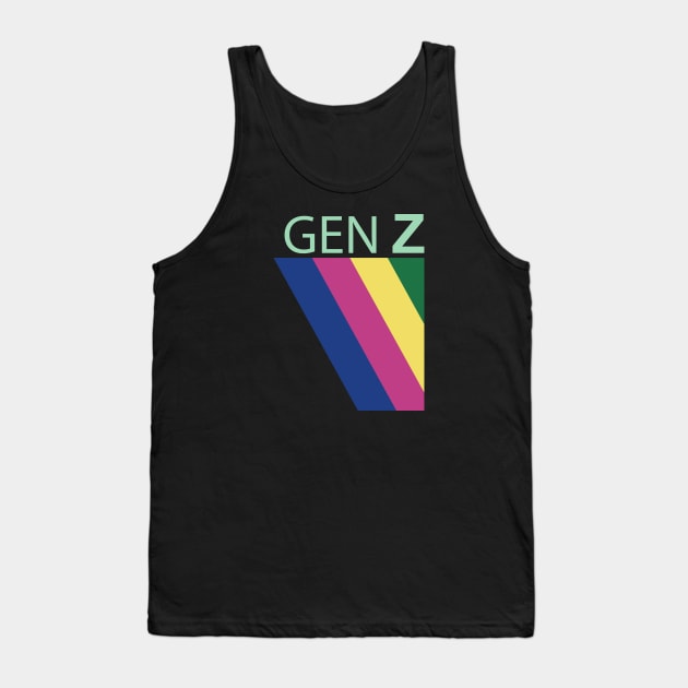 cute striped pattern colorful generation z gen z and proud e boy e girl Tank Top by sugarcloudlb-studio